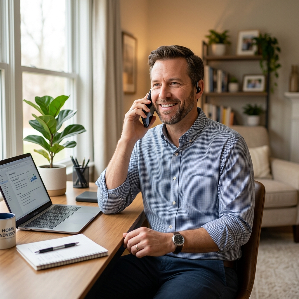 Home Secure Connect advisor on the phone