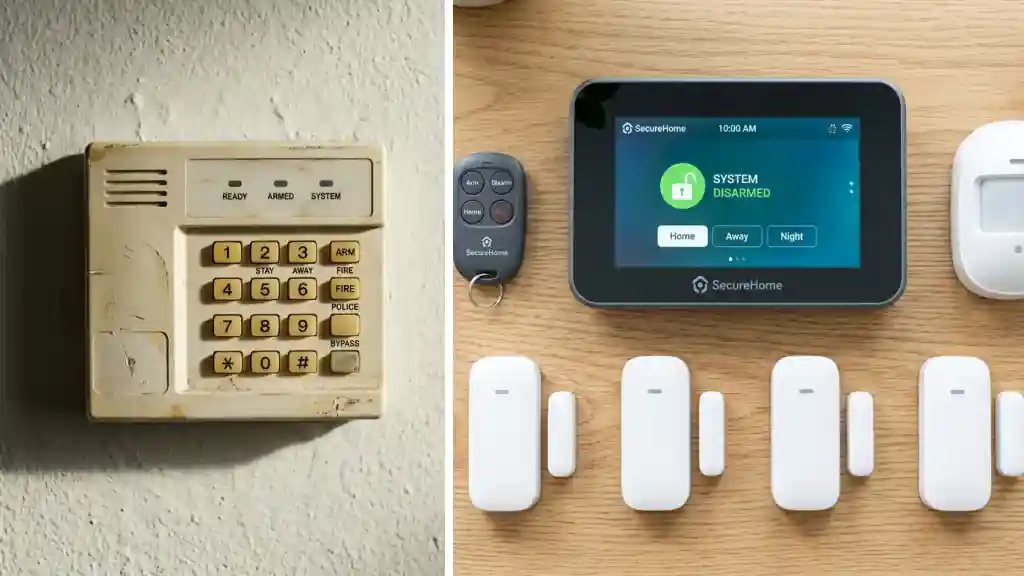 An alarm system compared with a layered security system
