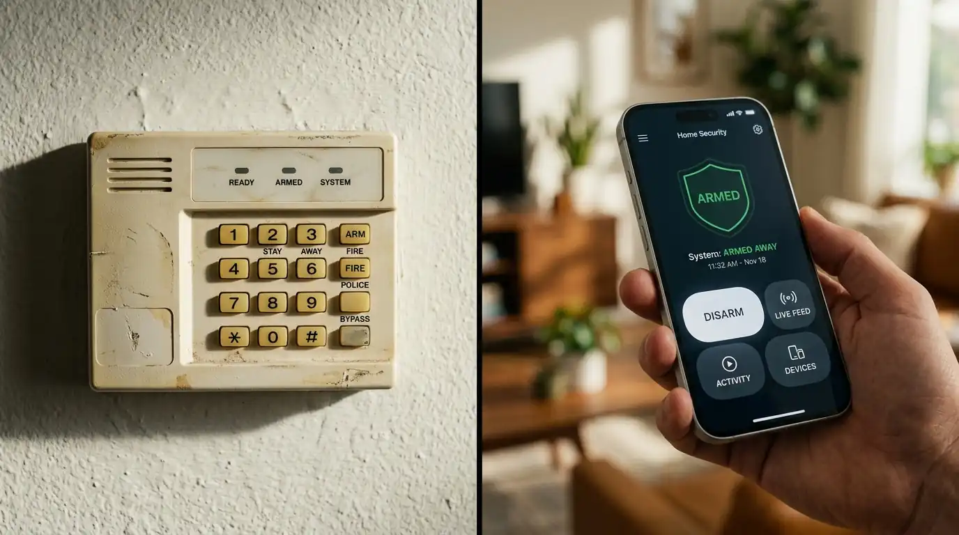 Arming a home security system remotely from a phone