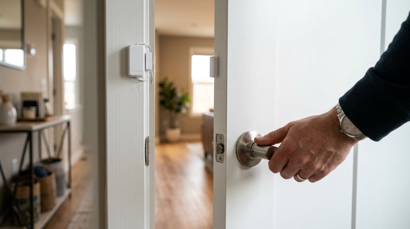 Triggering a door sensor during a system test