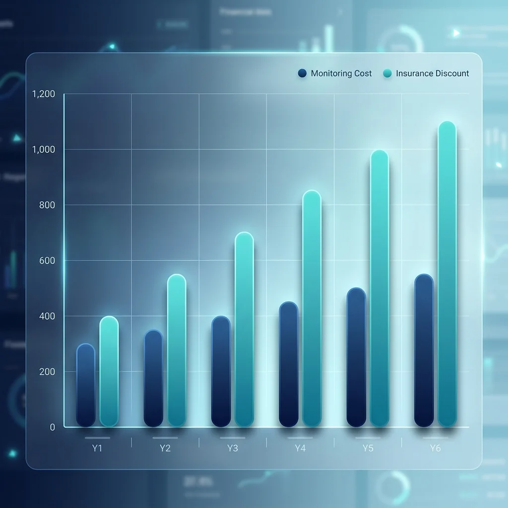 Chart comparing monitoring cost to annual insurance discount