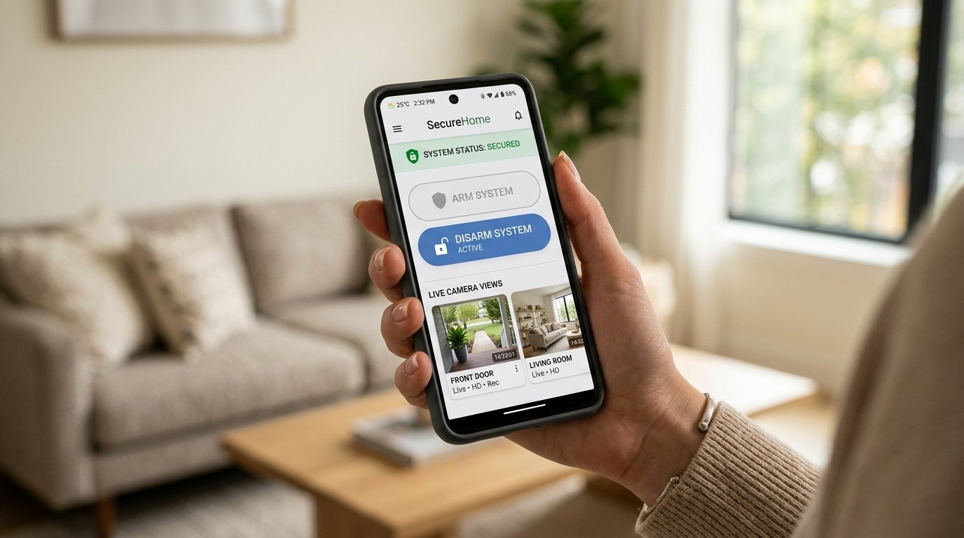 Controlling an upgraded security system from a phone