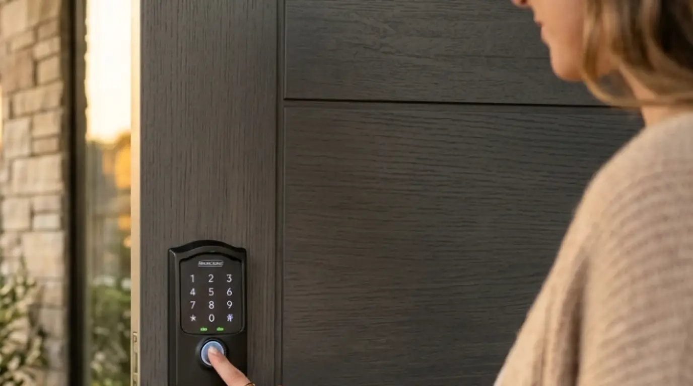 Entering a temporary access code on a smart lock
