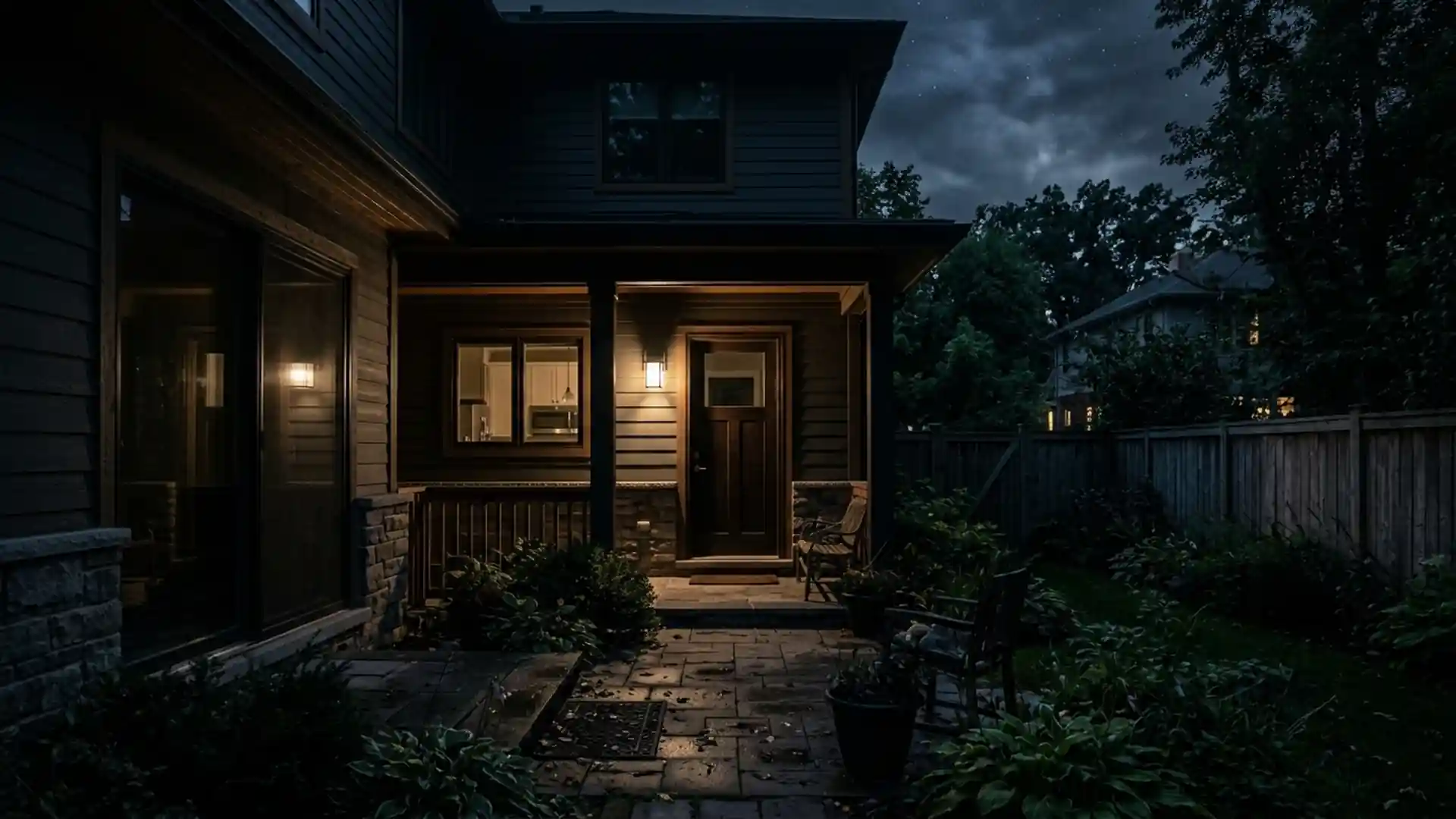 Unmonitored back door at night
