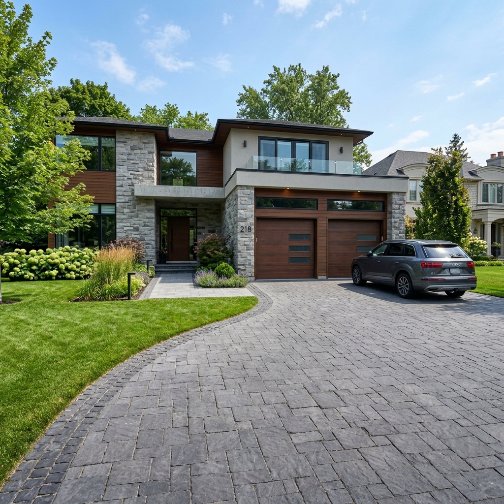 Driveway and garage entrance
