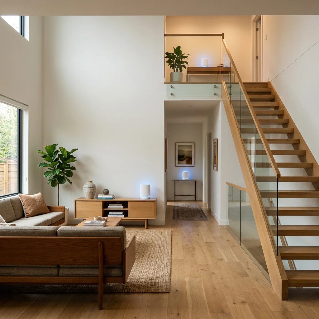 Mesh Wi-Fi system in a modern home